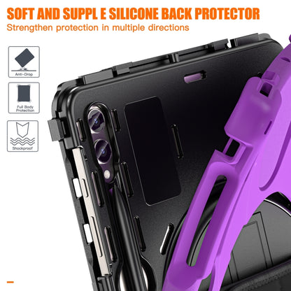 For Samsung Galaxy Tab S9+ / S8+ Rotatable Kickstand Grip Heavy Duty Hard Rugged Tablet Case(Purple) by bashfashion