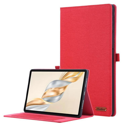 For Honor Pad X9a Fabric Texture Horizontal Flip Leather Tablet Case(Red) by bashfashion