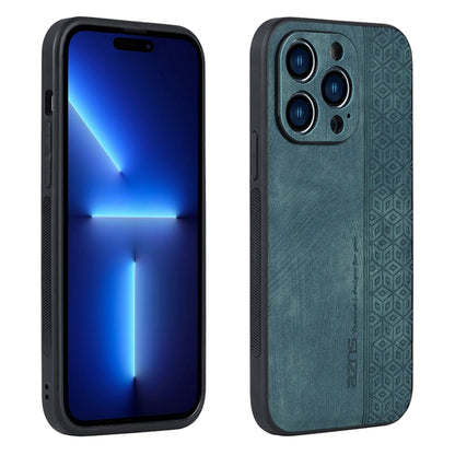 For iPhone 15 Pro AZNS 3D Embossed Skin Feel Phone Case(Dark Green) by AZNS