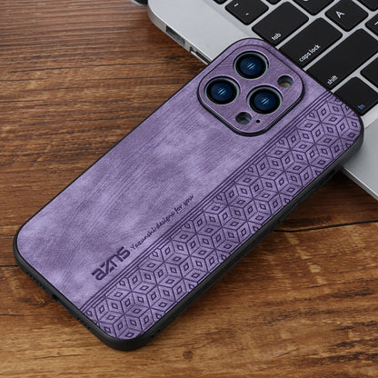 For iPhone 15 Pro AZNS 3D Embossed Skin Feel Phone Case(Purple) by AZNS