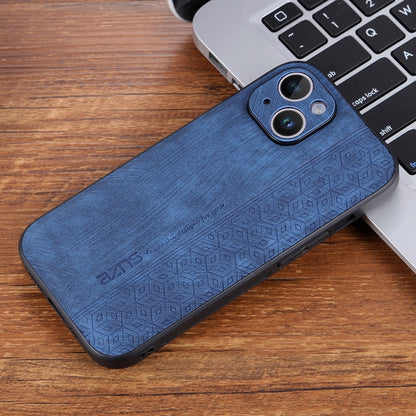 For iPhone 15 Plus AZNS 3D Embossed Skin Feel Phone Case(Sapphire Blue) by AZNS