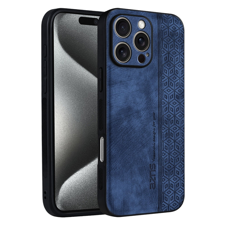 For iPhone 16 Pro AZNS 3D Embossed Skin Feel Phone Case(Sapphire Blue) by AZNS