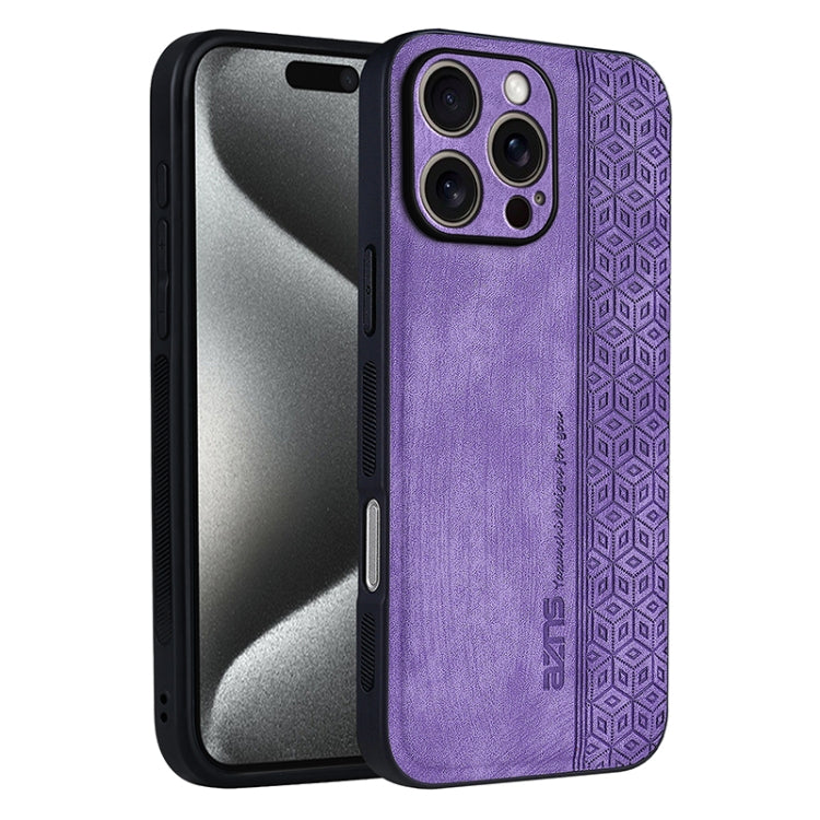 For iPhone 16 Pro AZNS 3D Embossed Skin Feel Phone Case(Purple) by AZNS