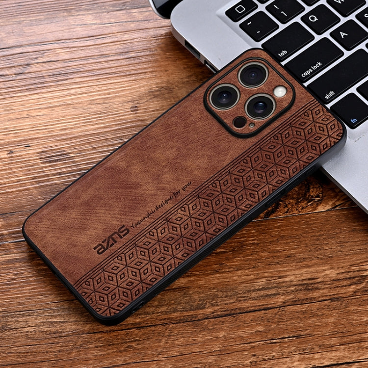 For iPhone 16 Pro AZNS 3D Embossed Skin Feel Phone Case(Brown) by AZNS