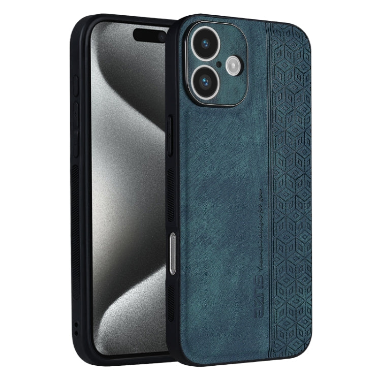 For iPhone 16 AZNS 3D Embossed Skin Feel Phone Case(Dark Green) by AZNS