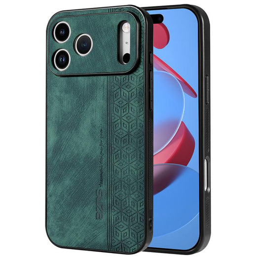For iPhone 17 Pro AZNS 3D Embossed Skin Feel Phone Case(Dark Green) by AZNS