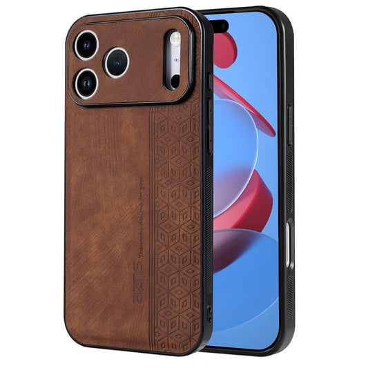 For iPhone 17 Pro AZNS 3D Embossed Skin Feel Phone Case(Brown) by AZNS