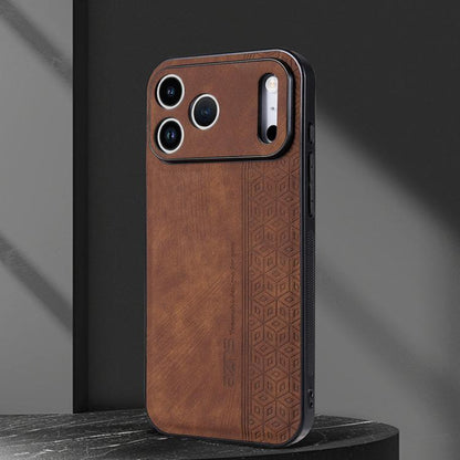 For iPhone 17 Pro AZNS 3D Embossed Skin Feel Phone Case(Brown) by AZNS