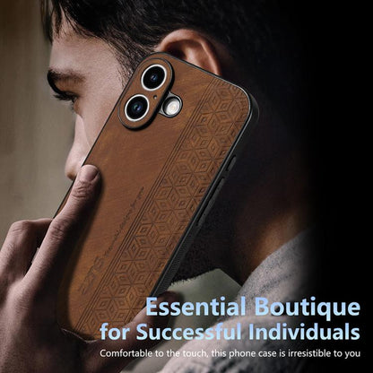 For iPhone 17 AZNS 3D Embossed Skin Feel Phone Case(Purple) by AZNS