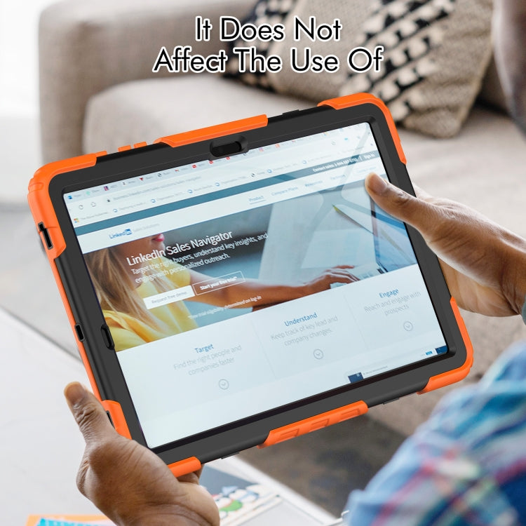 For Samsung Galaxy Tab S10+ / S9+ / S9 FE+ Lucky Wheel Grip Silicone Hybrid PC Tablet Case with Shoulder Strap(Orange+Black) by bashfashion