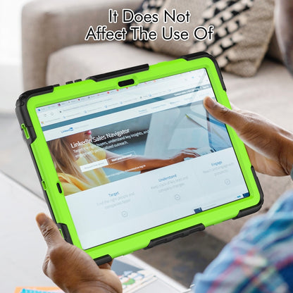 For Samsung Galaxy Tab S10+ / S9+ / S9 FE+ Lucky Wheel Grip Silicone Hybrid PC Tablet Case with Shoulder Strap(Black+Yellow Green) by bashfashion