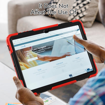 For Samsung Galaxy Tab S9 Ultra / S10 Ultra Lucky Wheel Grip Silicone Hybrid PC Tablet Case with Shoulder Strap(Red+Black) by bashfashion