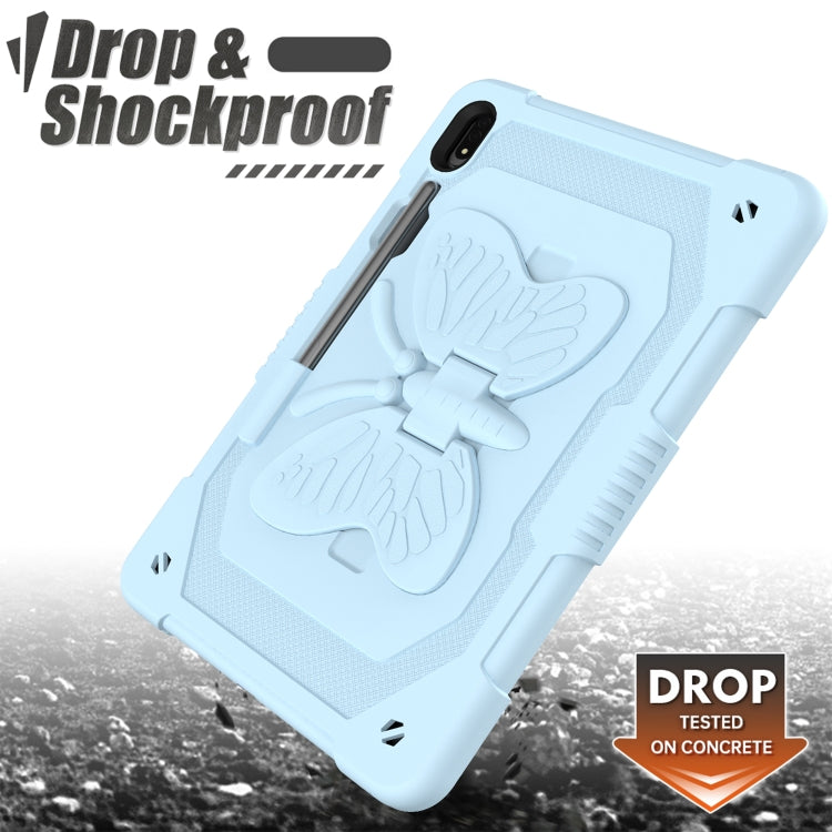 For Samsung Galaxy Tab S9 Butterfly Kickstand Heavy Duty Hard Rugged Tablet Case(Ice Blue) by bashfashion