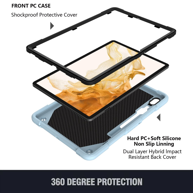 For Samsung Galaxy Tab S9 Butterfly Kickstand Heavy Duty Hard Rugged Tablet Case(Ice Blue) by bashfashion