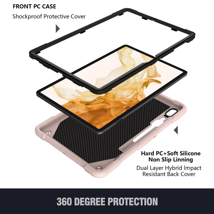 For Samsung Galaxy Tab S9 Butterfly Kickstand Heavy Duty Hard Rugged Tablet Case(Rose Pink) by bashfashion