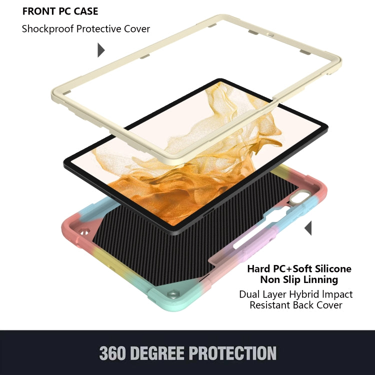 For Samsung Galaxy Tab S9 Butterfly Kickstand Heavy Duty Hard Rugged Tablet Case(Colorful Rose Gold) by bashfashion