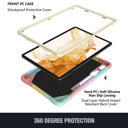 For Samsung Galaxy Tab S9 Butterfly Kickstand Heavy Duty Hard Rugged Tablet Case(Colorful Rose Gold) by bashfashion