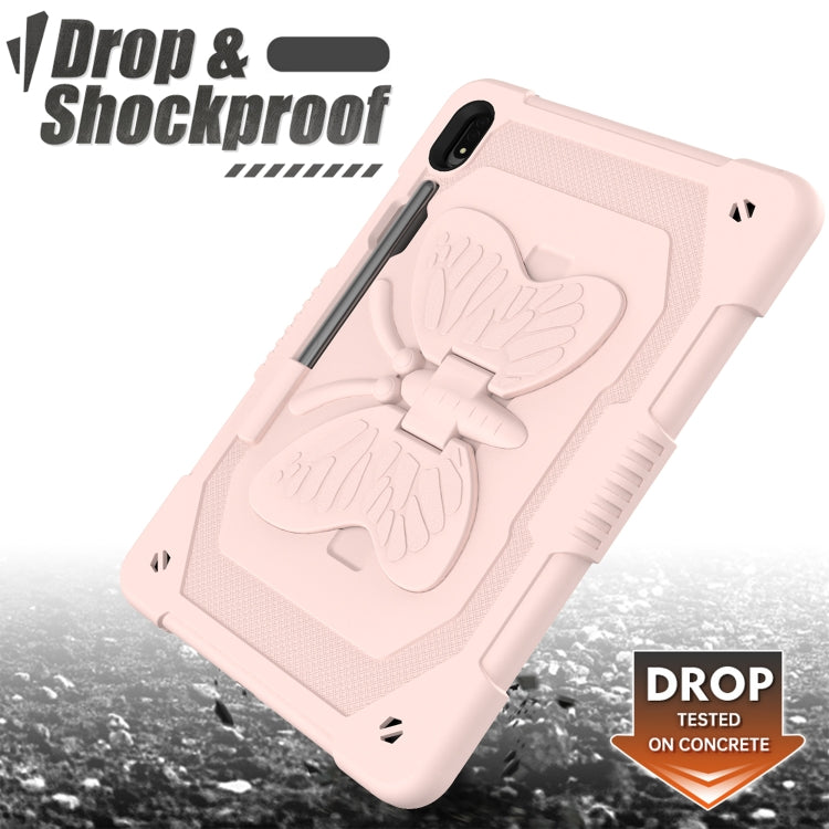 For Samsung Galaxy Tab S9+ Butterfly Kickstand Heavy Duty Hard Rugged Tablet Case(Rose Pink) by bashfashion