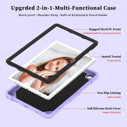 For Samsung Galaxy Tab A9+ / A11+ Butterfly Kickstand Heavy Duty Hard Rugged Tablet Case(Raro Purple) by bashfashion