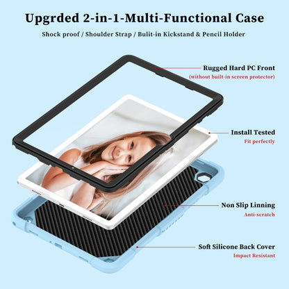 For Samsung Galaxy Tab A9+ / A11+ Butterfly Kickstand Heavy Duty Hard Rugged Tablet Case(Ice Blue) by bashfashion