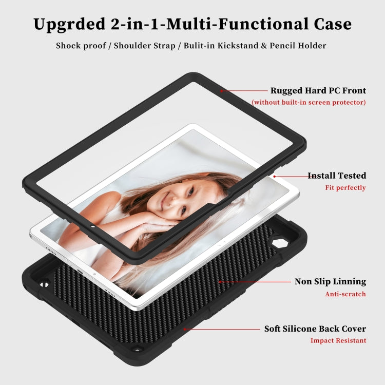 For Samsung Galaxy Tab A9+ / A11+ Butterfly Kickstand Heavy Duty Hard Rugged Tablet Case(Black) by bashfashion