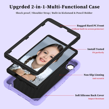 For Samsung Galaxy Tab A9 / Tab A11 Butterfly Kickstand Heavy Duty Hard Rugged Tablet Case(Raro Purple) by bashfashion