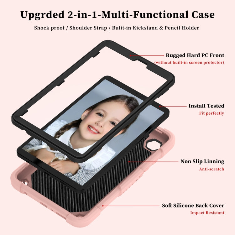 For Samsung Galaxy Tab A9 / Tab A11 Butterfly Kickstand Heavy Duty Hard Rugged Tablet Case(Rose Pink) by bashfashion