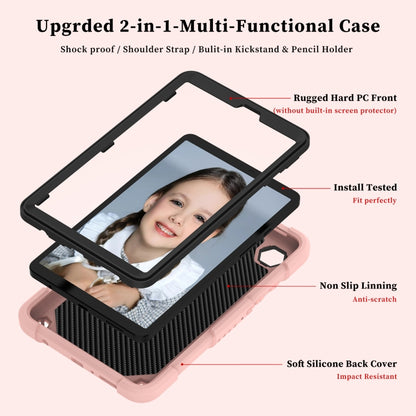 For Samsung Galaxy Tab A9 / Tab A11 Butterfly Kickstand Heavy Duty Hard Rugged Tablet Case(Rose Pink) by bashfashion