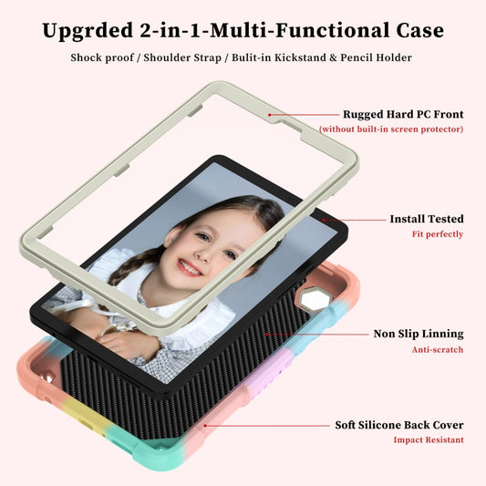 For Samsung Galaxy Tab A9 / Tab A11 Butterfly Kickstand Heavy Duty Hard Rugged Tablet Case(Colorful Rose Gold) by bashfashion