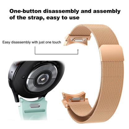 For Samsung Galaxy Watch 6 Milanese Metal Watch Band(Rose Gold) by bashfashion