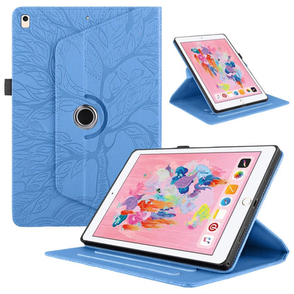 For iPad 10.2 2021 / 2020 / 10.5 Tree Life Embossed Rotation Leather Smart Tablet Case(Blue) by bashfashion