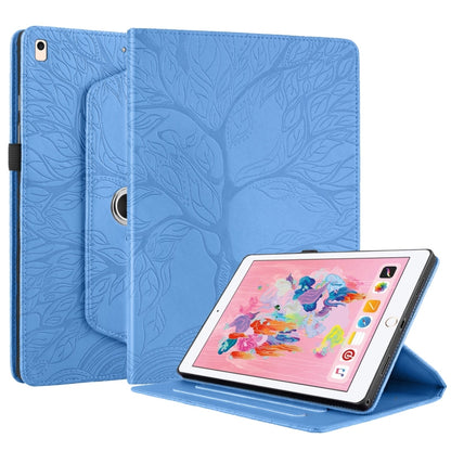 For iPad 10.2 2021 / 2020 / 10.5 Tree Life Embossed Rotation Leather Smart Tablet Case(Blue) by bashfashion
