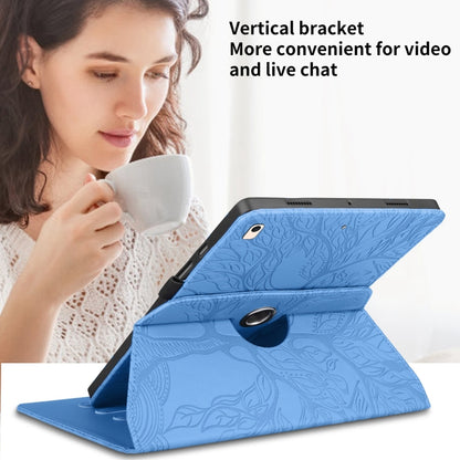 For iPad 10.2 2021 / 2020 / 10.5 Tree Life Embossed Rotation Leather Smart Tablet Case(Blue) by bashfashion