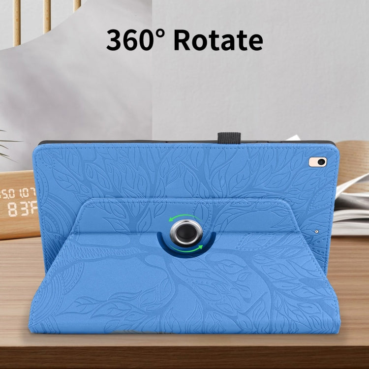 For iPad 10.2 2021 / 2020 / 10.5 Tree Life Embossed Rotation Leather Smart Tablet Case(Blue) by bashfashion