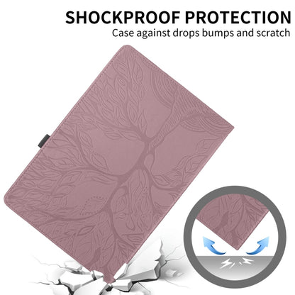 For iPad mini 5 / mini 4 / mini 3 Tree Life Embossed Rotation Leather Smart Tablet Case(Rose Gold) by bashfashion