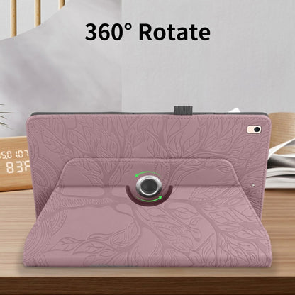 For iPad Air / Air 2 / 9.7 2017 / 2018 Tree Life Embossed Rotation Leather Smart Tablet Case(Rose Gold) by bashfashion