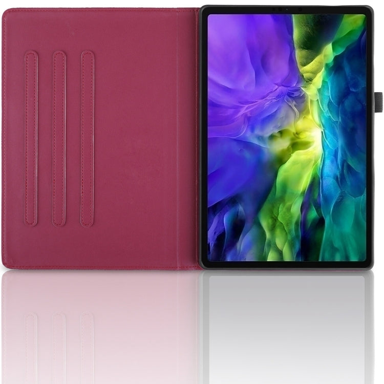 For iPad Pro 12.9 2022 / 2021 / 2020 Tree Life Embossed Rotation Leather Smart Tablet Case(Red) by bashfashion