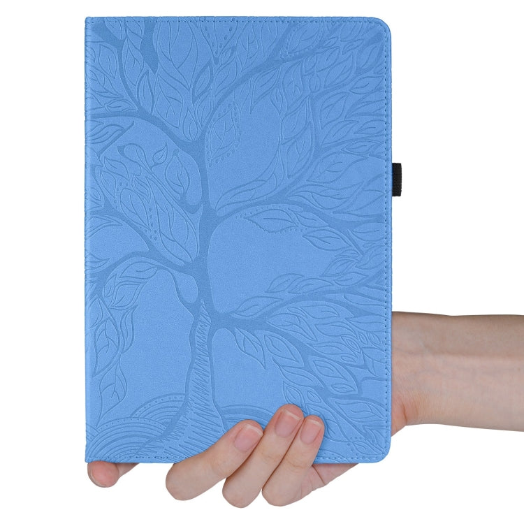 For iPad Pro 11 2025 / 2024 Tree Life Embossed Rotation Leather Smart Tablet Case(Blue) by bashfashion