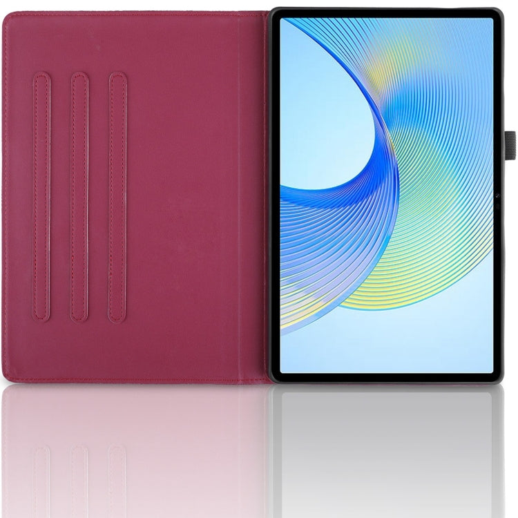 For Samsung Galaxy Tab S9 FE / S9 X510 Tree Life Embossed Rotation Leather Smart Tablet Case(Red) by bashfashion