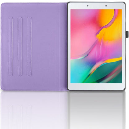For Samsung Galaxy Tab A 8.0 2019 / T290 Tree Life Embossed Rotation Leather Tablet Case(Purple) by bashfashion