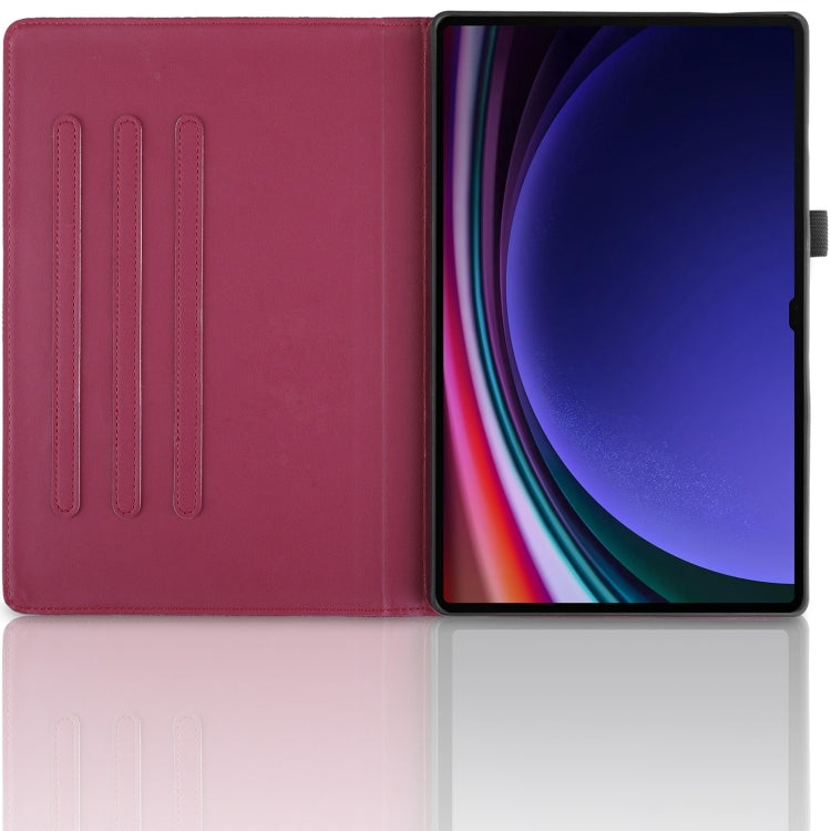 For Samsung Galaxy Tab S10 Ultra / S9 Ultra Tree Life Embossed Rotation Leather Tablet Case(Red) by bashfashion