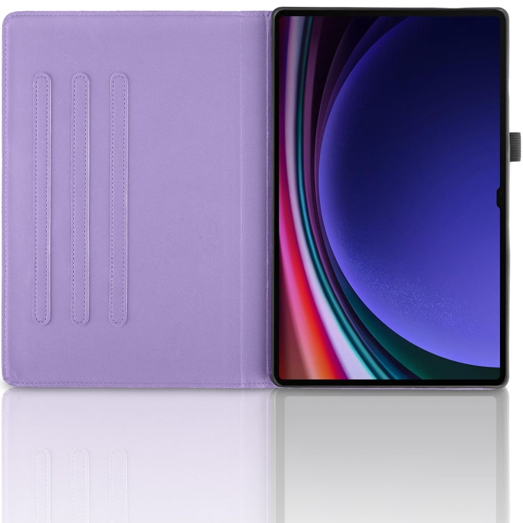 For Samsung Galaxy Tab S10 Ultra / S9 Ultra Tree Life Embossed Rotation Leather Tablet Case(Purple) by bashfashion