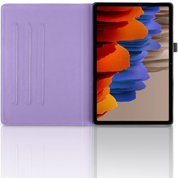 For Samsung Galaxy Tab S9 / S9 FE Tree Life Embossed Rotation Leather Tablet Case(Purple) by bashfashion