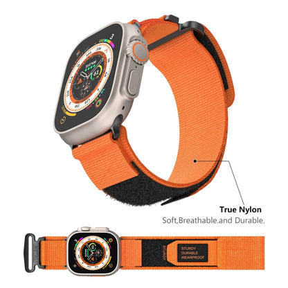 For Apple Watch Ultra 49mm AW Nylon Two-Section Watch Band(Orange) by bashfashion