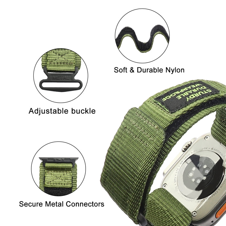 For Apple Watch Ultra 2 49mm AW Nylon Two-Section Watch Band(Army Green) by bashfashion