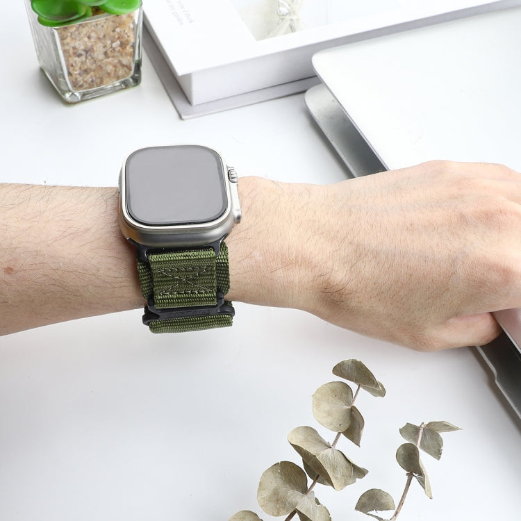 For Apple Watch Ultra 2 49mm AW Nylon Two-Section Watch Band(Army Green) by bashfashion
