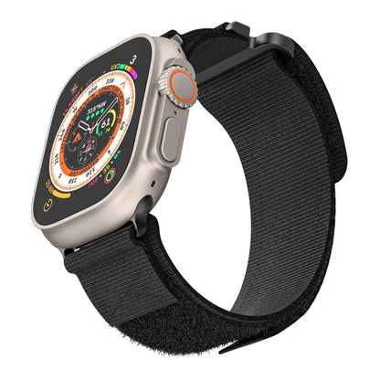 For Apple Watch Ultra 2 49mm AW Nylon Two-Section Watch Band(Black) by bashfashion