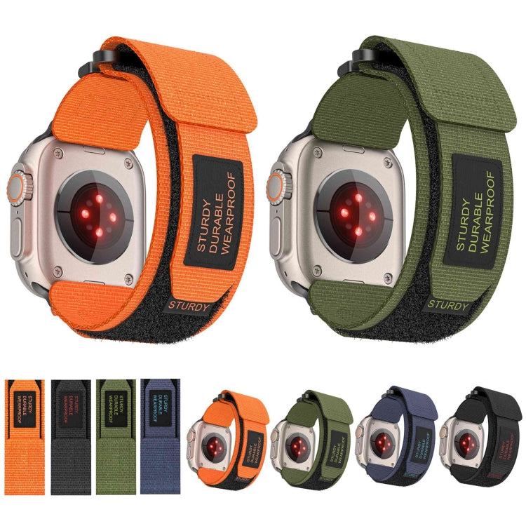 For Apple Watch Series 10 42mm AW Nylon Two-Section Watch Band(Army Green) by bashfashion