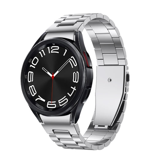 For Samsung Galaxy Watch 6 Three Strains Metal Watch Band(Silver) by bashfashion