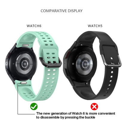 For Samsung Galaxy Watch 6 Double-row Hole Solid Color Silicone Watch Band(Wine Red) by bashfashion